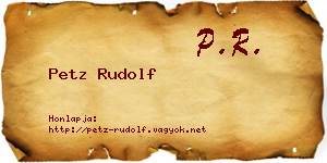 Petz Rudolf névjegykártya