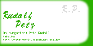 rudolf petz business card